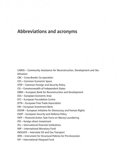 Abbreviations and acronyms
